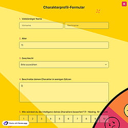 Charakterprofil-Formular