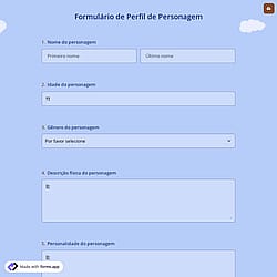 Formulário de Perfil de Personagem