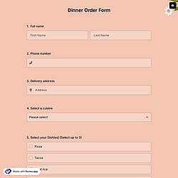Dinner Order Form