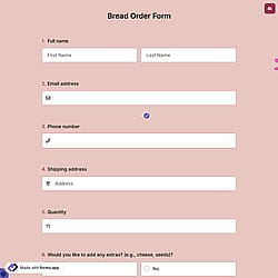 Bread Order Form