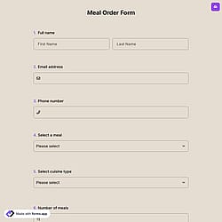 Meal Order Form