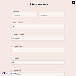 Chicken Order Form