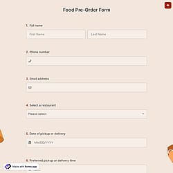 Food Pre-Order Form