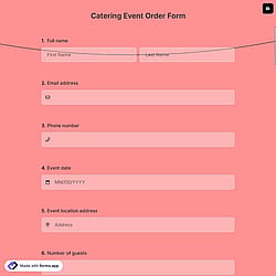 Catering Event Order Form