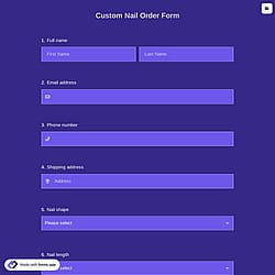 Custom Nail Order Form
