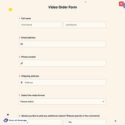 Video Order Form