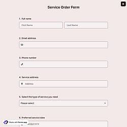 Service Order Form