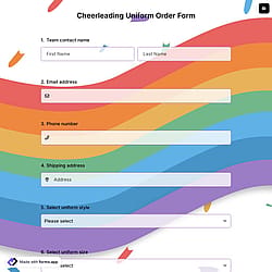 Cheerleading Uniform Order Form