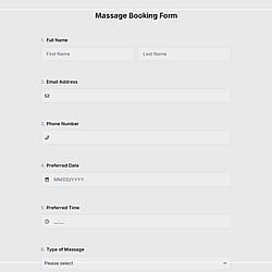 Massage Booking Form