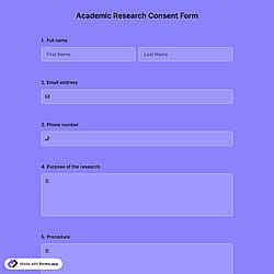 Academic Research Consent Form
