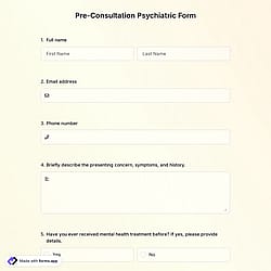 Pre-Consultation Psychiatric Form