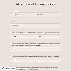 Telehealth Physical Therapy Consent Form