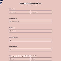 Blood Donor Consent Form