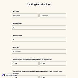 Clothing Donation Form