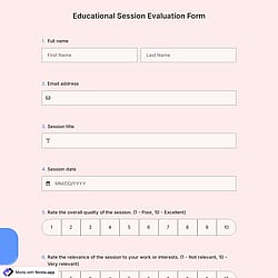 Educational Session Evaluation Form