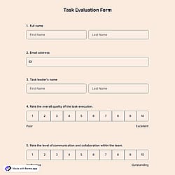 Task Evaluation Form