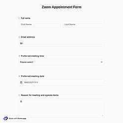 Zoom Appointment Form