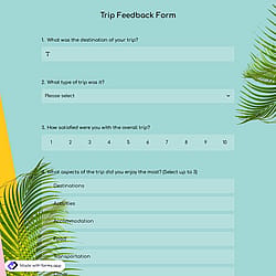 Trip Feedback Form