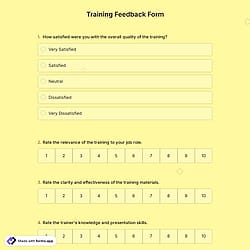 Training Feedback Form