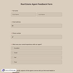 Real Estate Agent Feedback Form
