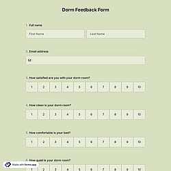 Dorm Feedback Form