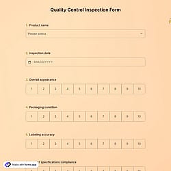 Quality Control Inspection Form
