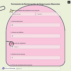 Formulario de Reclamación de Seguro para Mascotas