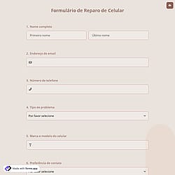Formulário de Reparo de Celular