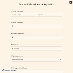 Formulario de Solicitud de Reparación
