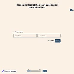 Request to Restrict the Use of Confidential Information Form