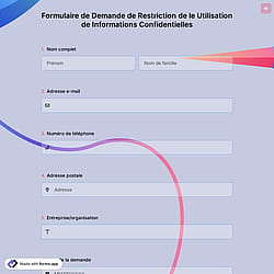 Formulaire de Demande de Restriction de le Utilisation de Informations Confidentielles