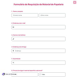 Formulário de Requisição de Material de Papelaria