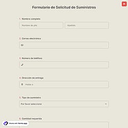 Formulario de Solicitud de Suministros