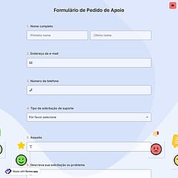 Formulário de Pedido de Apoio