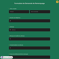 Formulaire de Demande de Remorquage