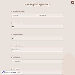 Abschleppanfrageformular