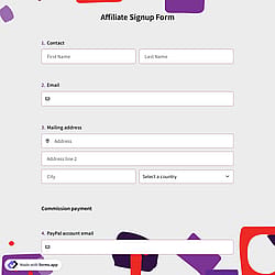 Affiliate Signup Form