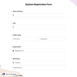 Baptism Registration Form