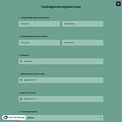 Taufregistrierungsformular