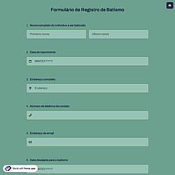 Formulário de Registro de Batismo
