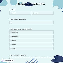 Photography Contest Entry Form