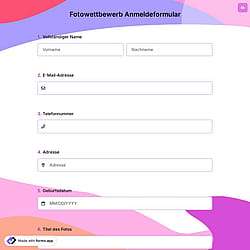 Fotowettbewerb Anmeldeformular