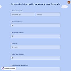 Formulario de Inscripción para Concurso de Fotografía