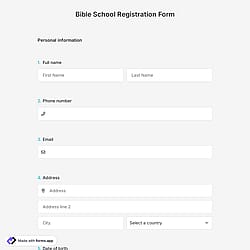 Bible School Registration Form