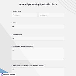 Athlete Sponsorship Application Form