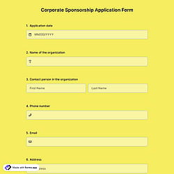Corporate Sponsorship Application Form