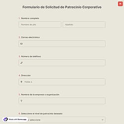 Formulario de Solicitud de Patrocinio Corporativo