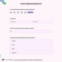 Festival Sponsorship Form
