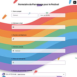 Formulaire de Parrainage pour le Festival