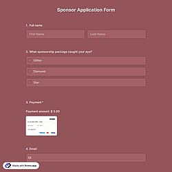 Sponsor Application Form